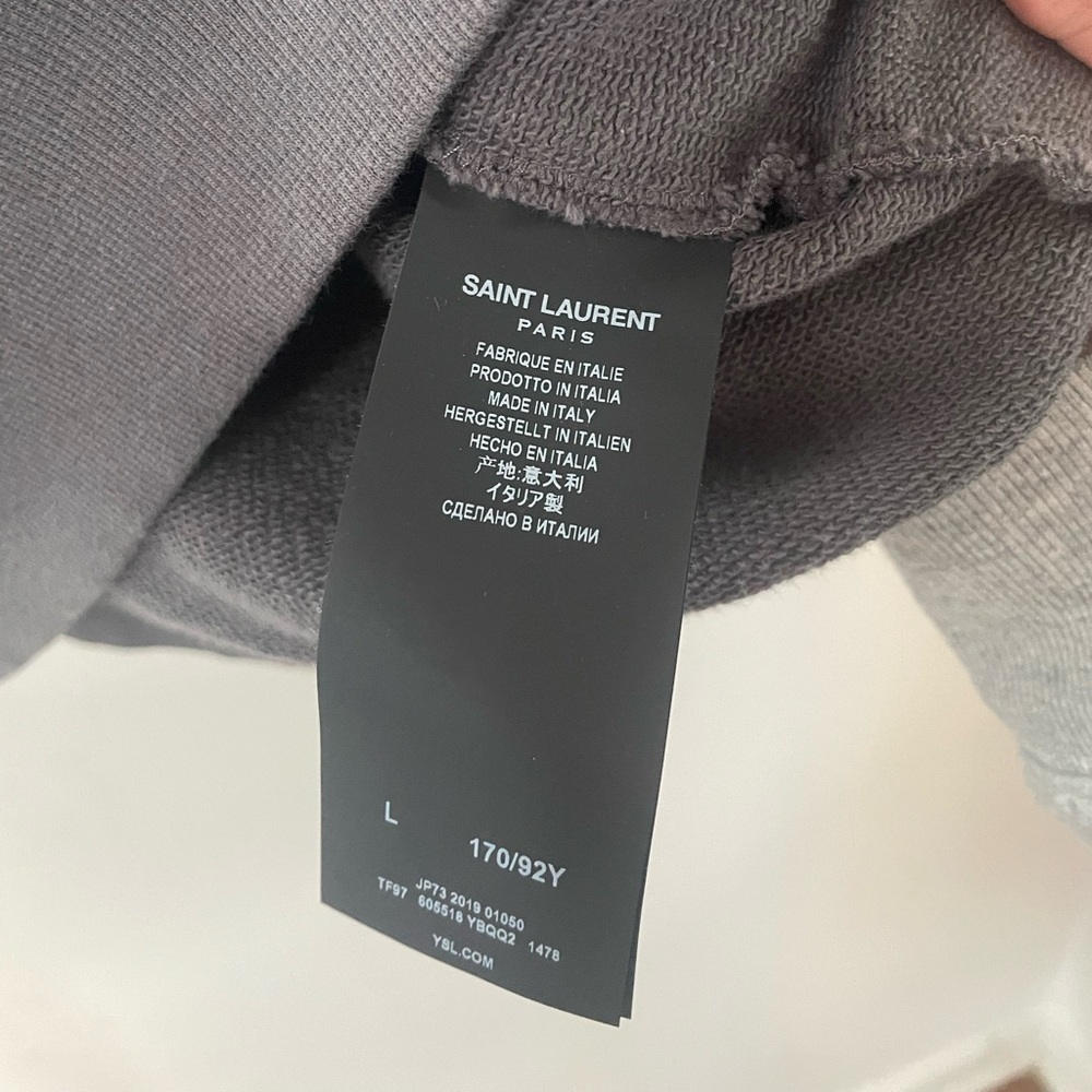 Authentic Saint Laurent Luxury Malibu Charcoal Hoodie with Palm Tree Graphic - Picture 11 of 13